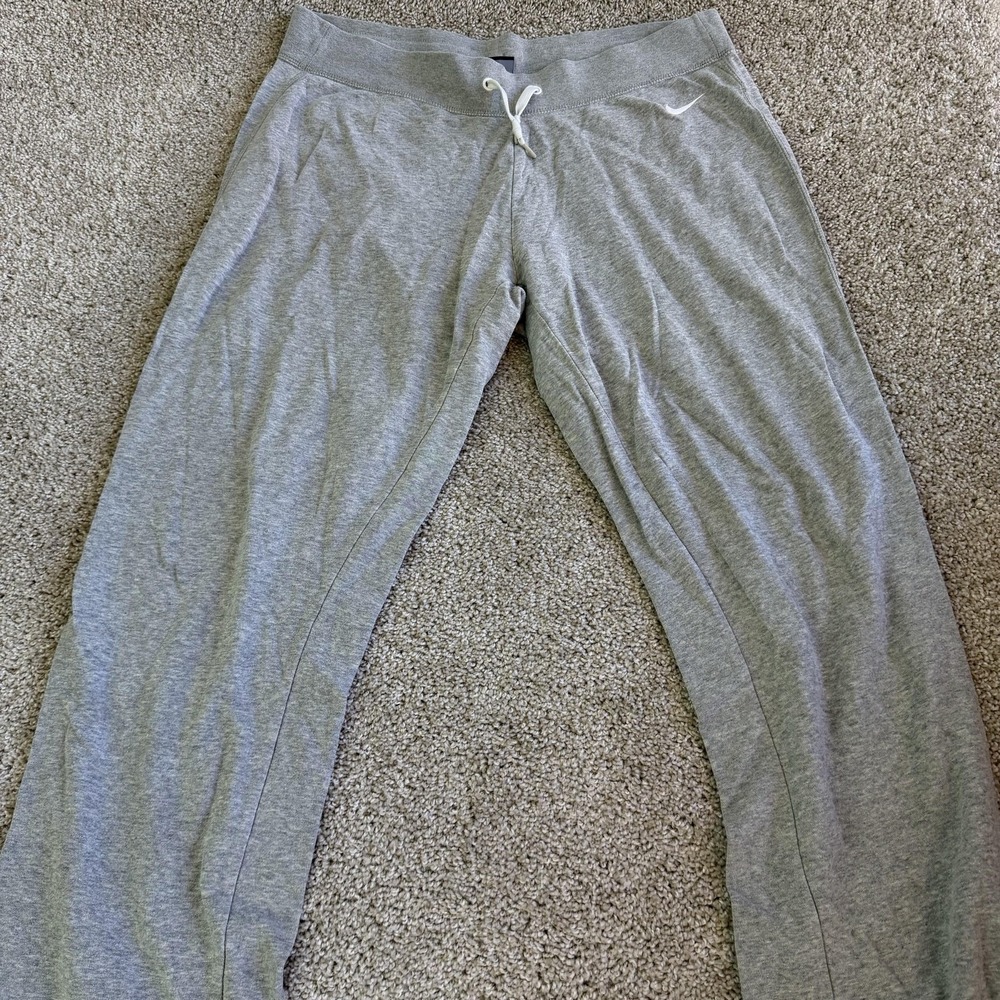 Nike Sweatpants Mens XL Gray Jersey Elastic Waist Pockets Straight Leg Lounge